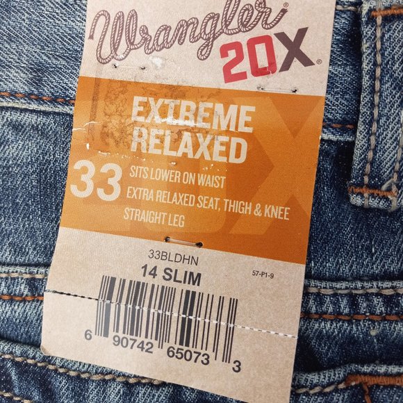 Wrangler 20X Extreme Relaxed Straight Leg Other - Kids Young Adult Wrangler 20X Extreme Relaxed Straight Leg Jeans NWT 14 Slim